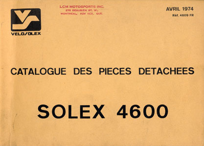 Catalogue des pièces détachées du Solex 4600