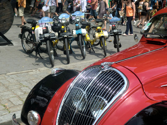Peugeot 202 & Velosolexes at the Bastille Day Street Fair
