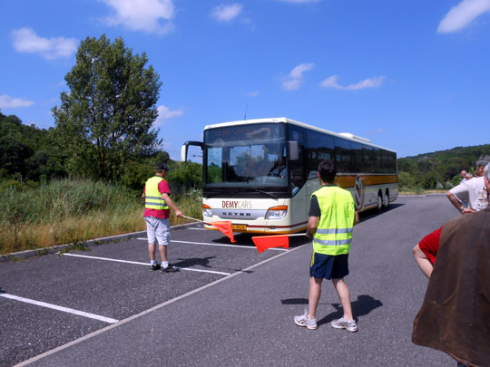 En route par le bus pour la musée privé du Vélosolex près de Schengen