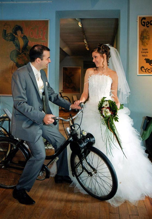 Mariage en vélosolex à Brindas