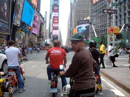 Velosolexists in Times Square