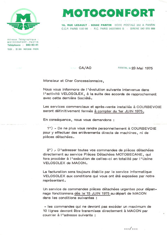 Closing of the Velosolex main plant in Courbevoie 1975