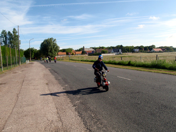 Benoît sur son Solex Micron