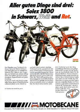 Aller guten Dinge sind drei:solex 3800 in Scwartz,Weiß und Rot