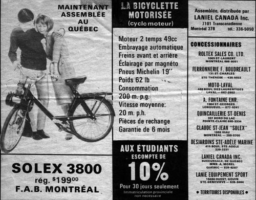 Le solex 3800 au Quebec