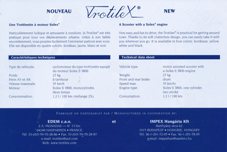 La Trotilex à moteur Solex La Trotilex à moteur Solex