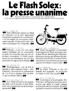 Le Flash Solex la presse unanime